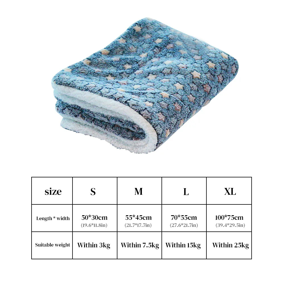 Pet Winter Carpet Home Living Room Bedroom Warm Keeping Pet Sleeping Flannel Pad Floor Mat, Yellow Star, xL