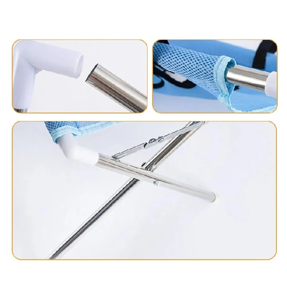 Anti-Scratch Pet Grooming Hammock Adjustable Detachable Pet Restraint Station Sturdy Support Frame Pet Bathing Rack Small Dog