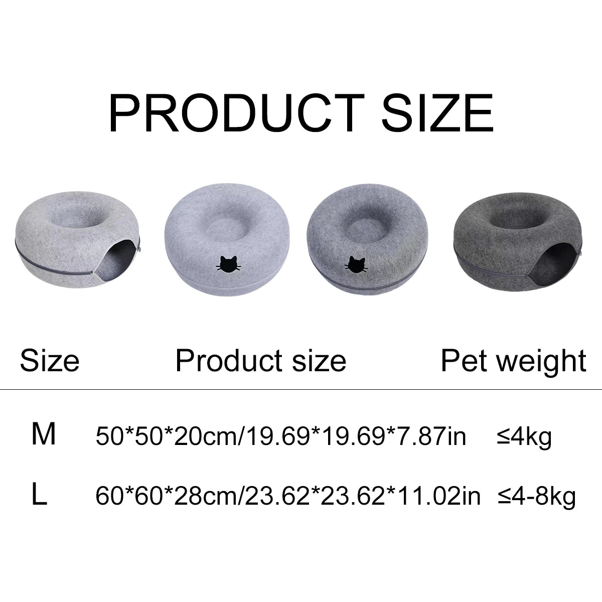 Interactive Round Small Cat Tunnel Nest Felt Kittens Bed House Scratcher Cat Donut Sleeping Pet Toy for Cats