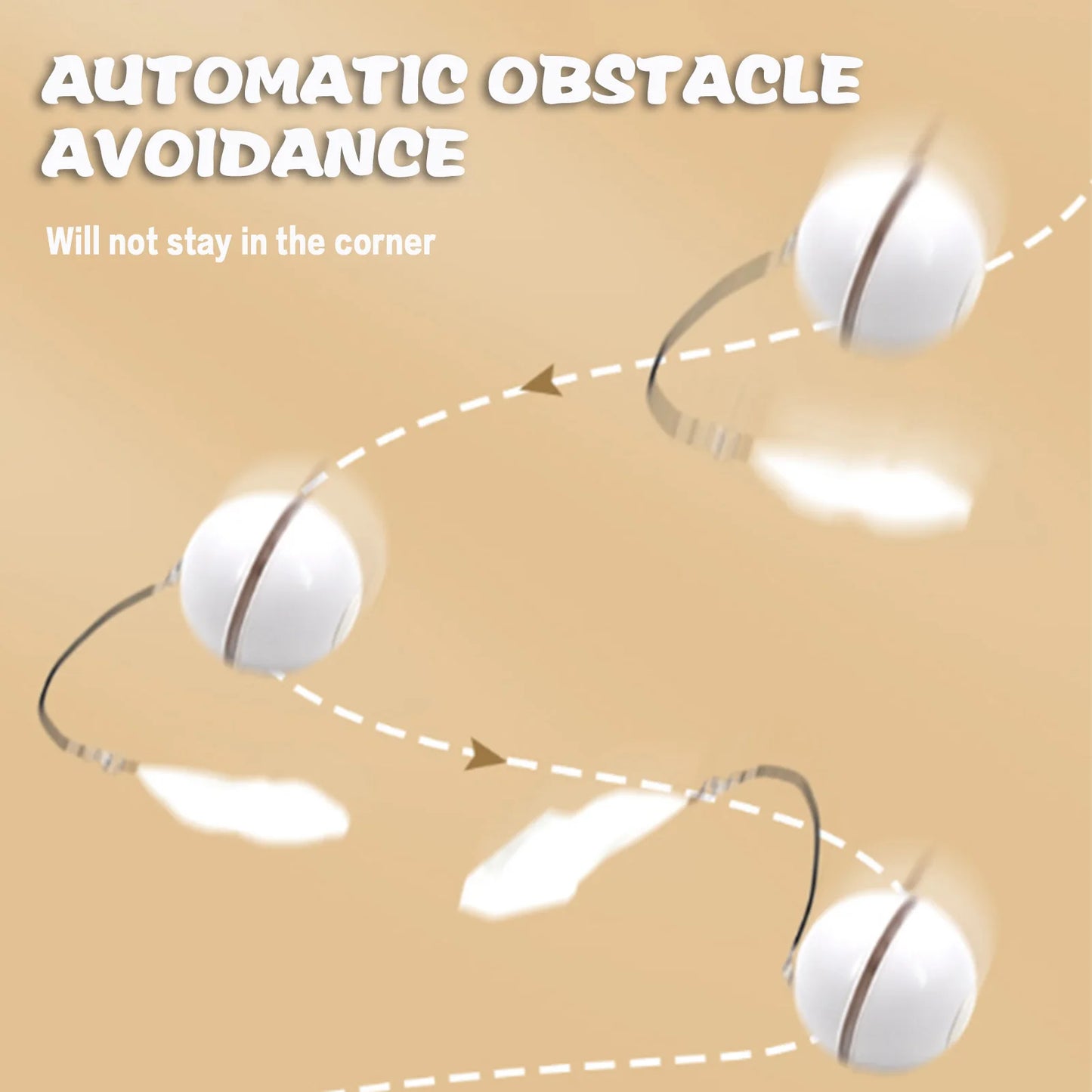 Automatic LED Intelligent Cat Ball USB Rechargeable Activated Pet Toy Ball for Indoor Cats Kitten Play Chase Exercise MIAO