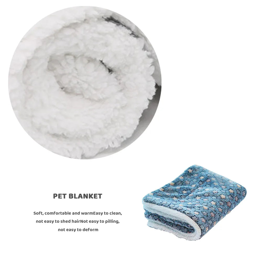 Pet Winter Carpet Home Living Room Bedroom Warm Keeping Pet Sleeping Flannel Pad Floor Mat, Cute Animal, S