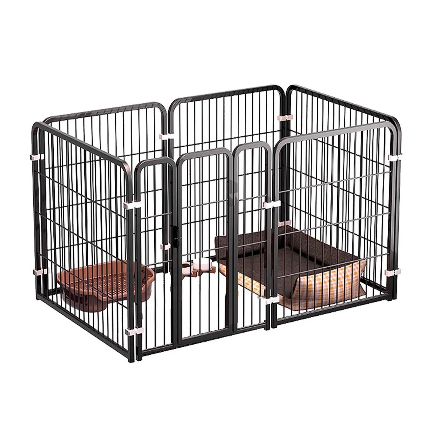 Dog Fence Indoor Pet Enclosure Metal Dog Fence 80x80cm