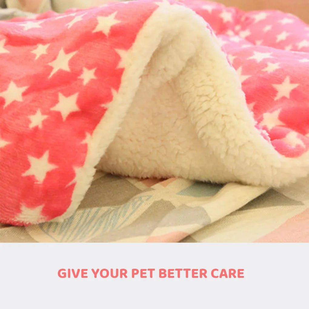 Pet Winter Carpet Home Living Room Bedroom Warm Keeping Pet Sleeping Flannel Pad Floor Mat, Cute Animal, S