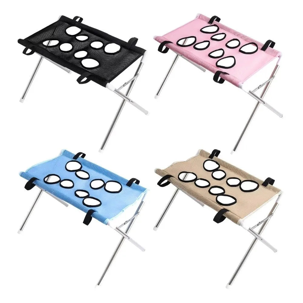 Anti-Scratch Pet Grooming Hammock Adjustable Detachable Pet Restraint Station Sturdy Support Frame Pet Bathing Rack Small Dog