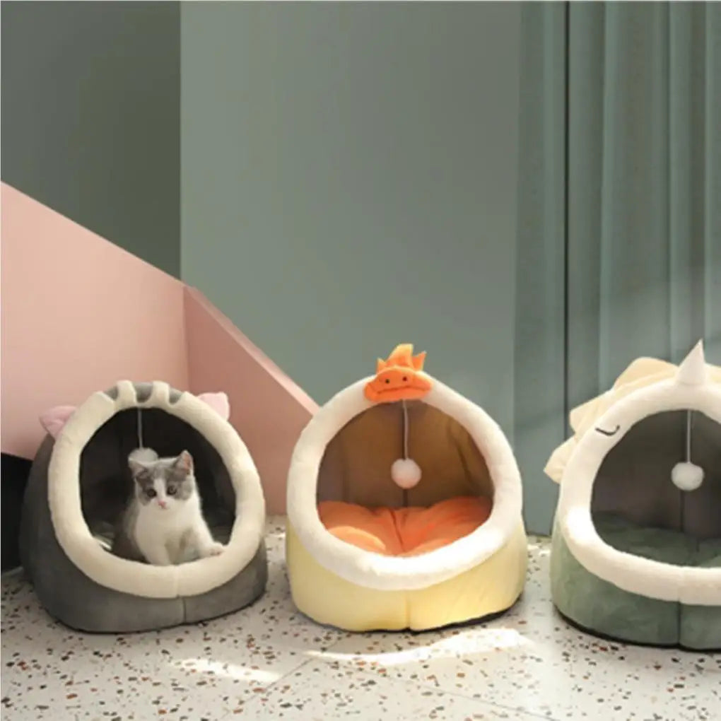 Warm Cozy Pet Bed Non-slip Bottom Cat House Cushion Removable and Washable Pet Sleeping Nest Bed