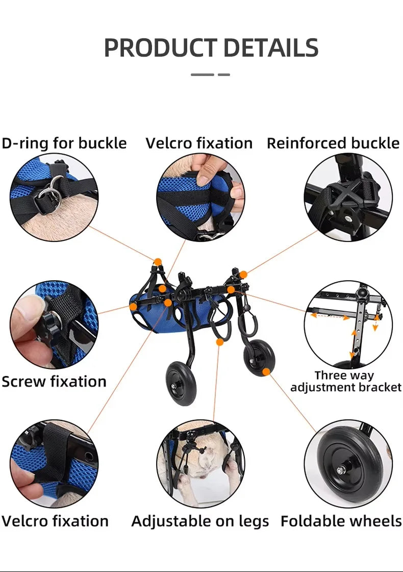 Pet Trolley Pet Wheelchair Adjustable Hind Leg Disabled Pet Dog Mobility Aid Light Rehabilitation Legs  Walk Trolley Tools