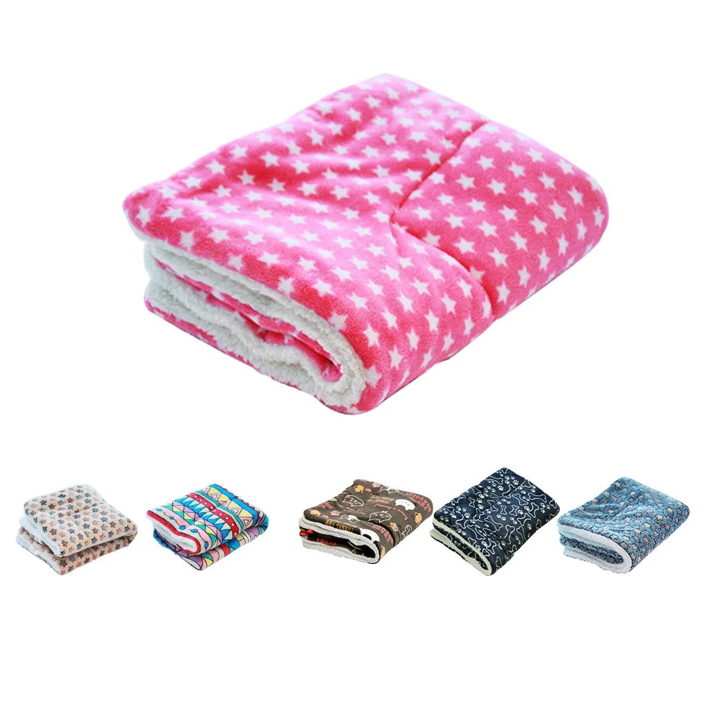 Pet Winter Carpet Home Living Room Bedroom Warm Keeping Pet Sleeping Flannel Pad Floor Mat, Cute Animal, S