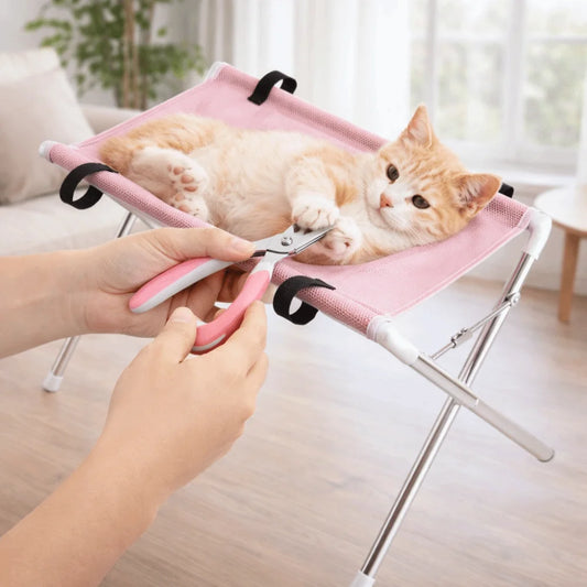 Anti-Scratch Pet Grooming Hammock Adjustable Detachable Pet Restraint Station Sturdy Support Frame Pet Bathing Rack Small Dog