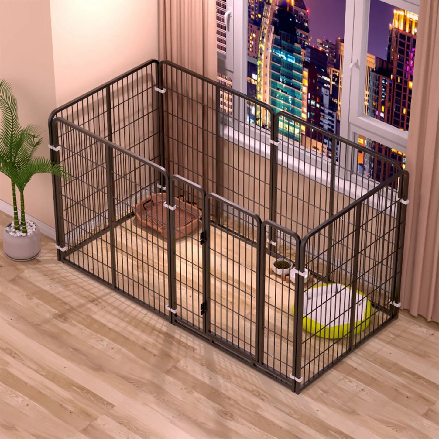 Dog Fence Indoor Pet Enclosure Metal Dog Fence 80x80cm