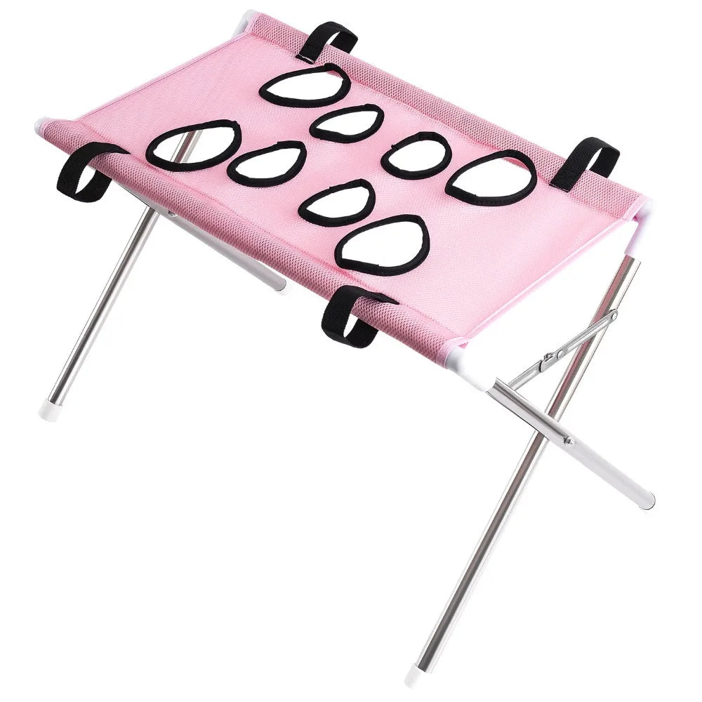 Anti-Scratch Pet Grooming Hammock Adjustable Detachable Pet Restraint Station Sturdy Support Frame Pet Bathing Rack Small Dog