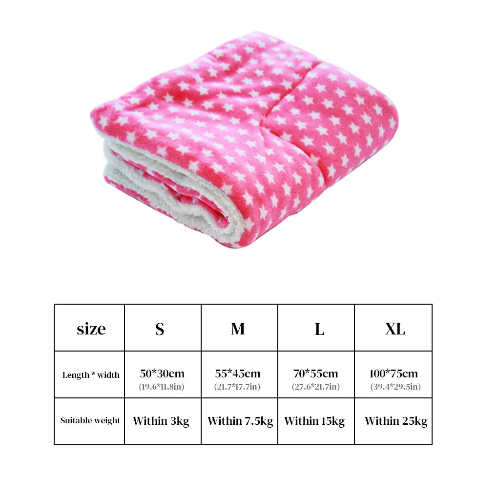 Pet Winter Carpet Home Living Room Bedroom Warm Keeping Pet Sleeping Flannel Pad Floor Mat, Cute Animal, S