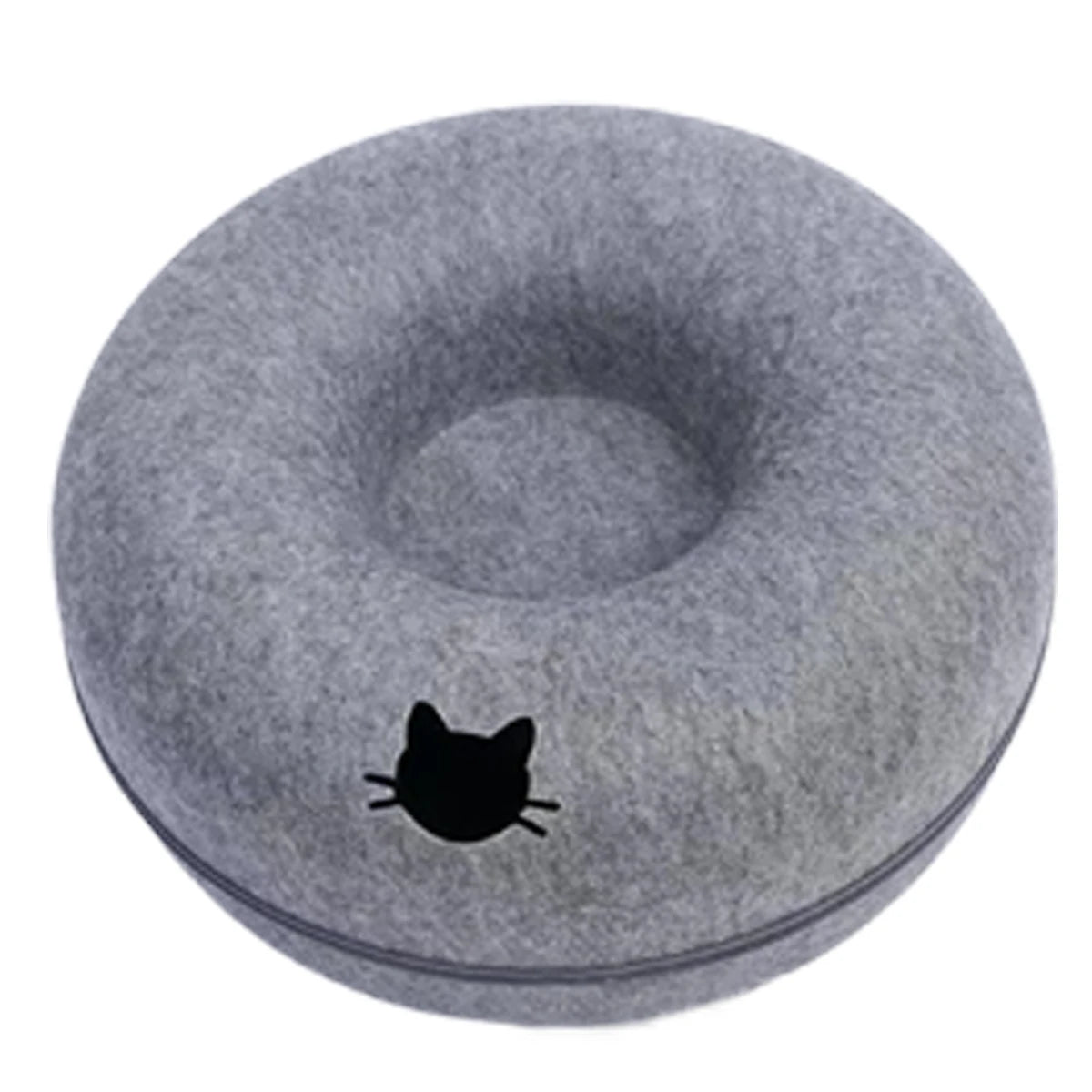 Interactive Round Small Cat Tunnel Nest Felt Kittens Bed House Scratcher Cat Donut Sleeping Pet Toy for Cats