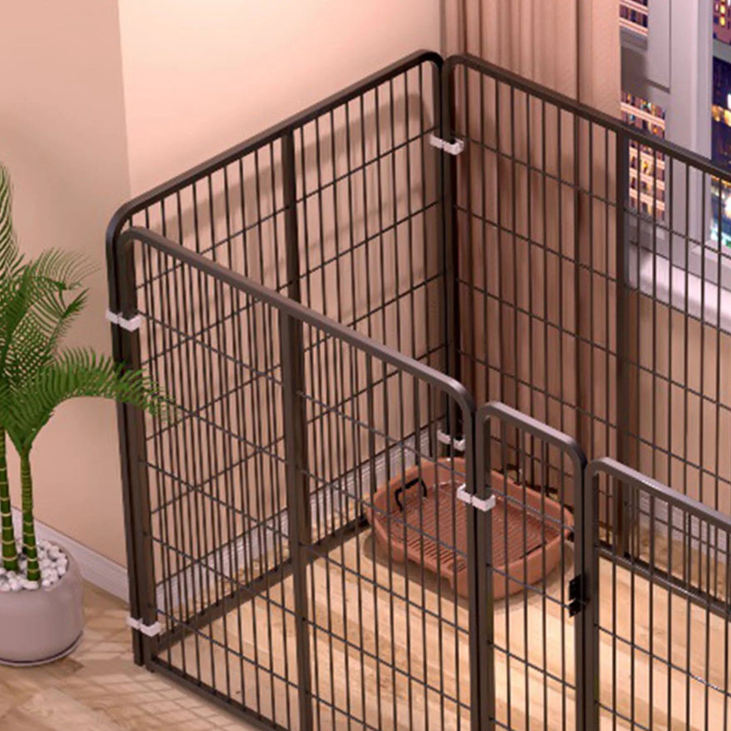 Dog Fence Indoor Pet Enclosure Metal Dog Fence 80x80cm